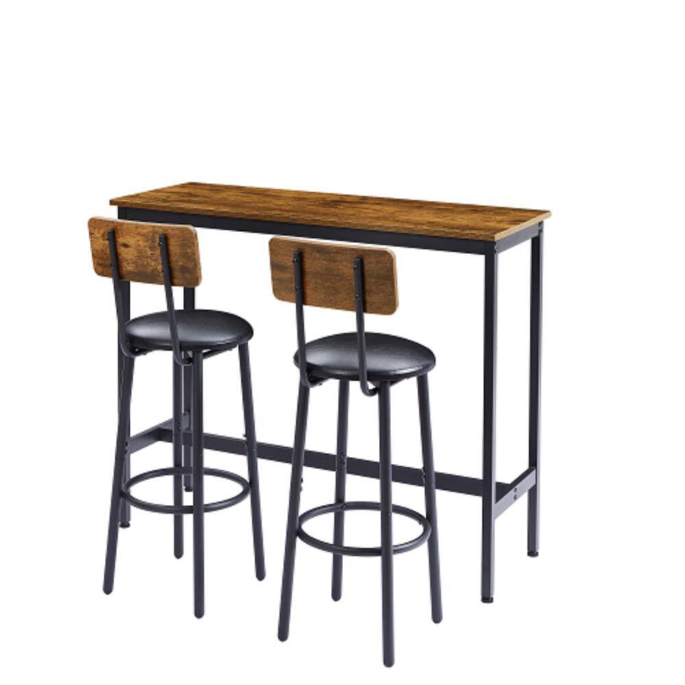 WELLFOR 3-Piece Wood Outdoor Dining Set GIS116242792 - The Home Depot