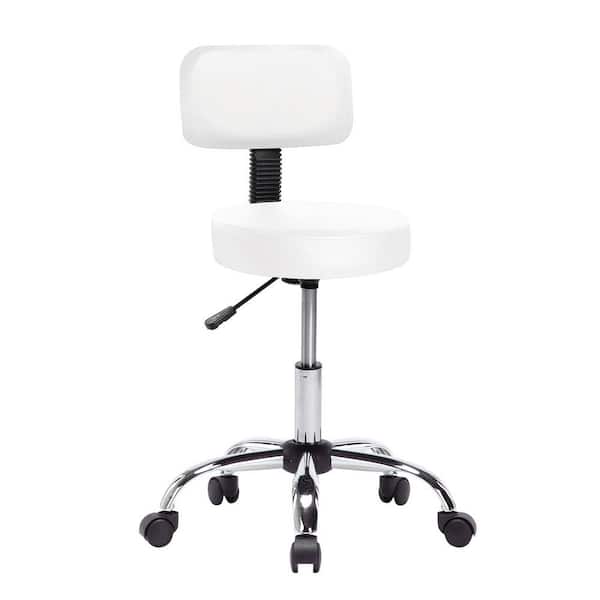 Short Rolling Stool with Backrest Low Round Roller Seat Stool Swivel Chair  Rolling Work Stool Stools with Wheels Back Support Short Chair Perfect for