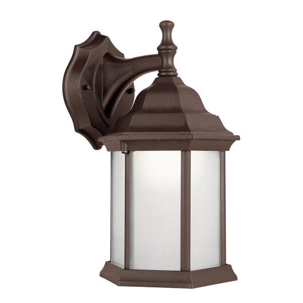 Bel Air Lighting Berland 1 Light Rust Outdoor Cfl Coach Wall Lantern Sconce With Clear Glass Pl 4349 Rt The Home Depot Bel Air Lighting Berland 1 Light, Outdoor Porch Light Fixtures Home Depot
