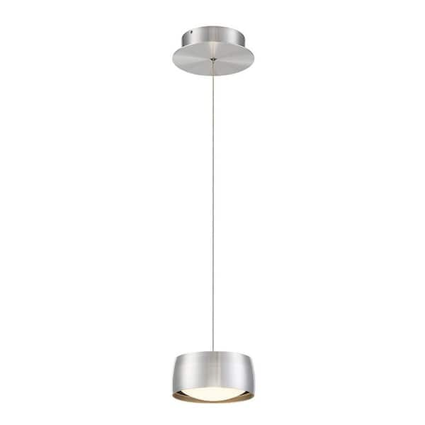 WAC Lighting Tic Toc 9 in. 130-Watt Equivalent Integrated LED Brushed Aluminum Pendant with Shade