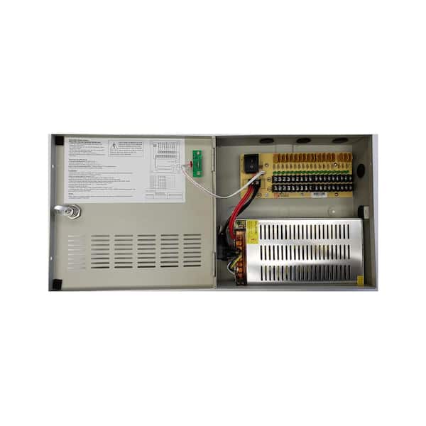 20 Amp 18-Port CCTV Fanless Power Box