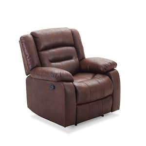 Chocolate PU Recliner Ergonomic Lounge with 8-Vibration Points (Set of 1)
