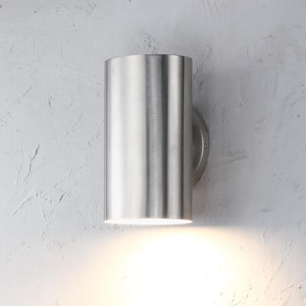 TRUE FINE Linton 10 in. Stainless Steel Modern LED Outdoor Wall Sconce Light