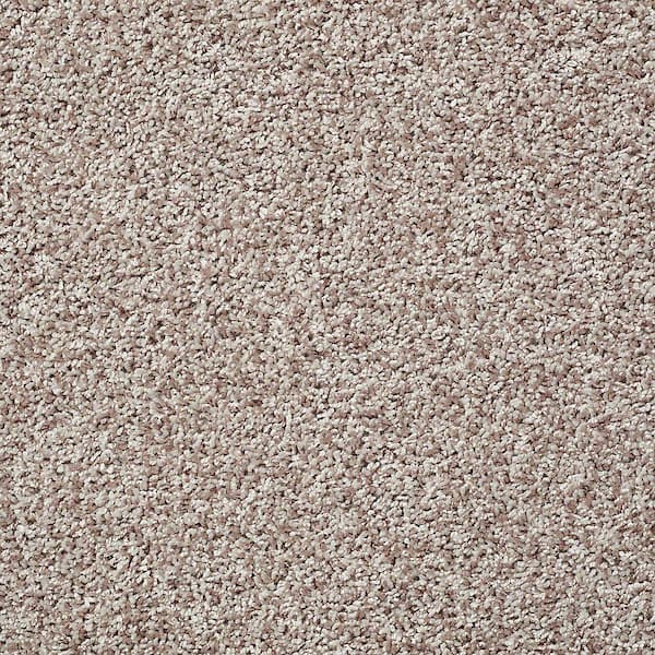 TrafficMaster Charming - Sawmill - Beige 24 oz. Polyester Twist Installed Carpet