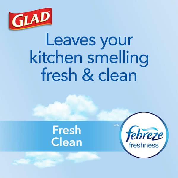 Glad 4 Gal. White Fresh Clean Odor Shield Quick-Tie Small Trash