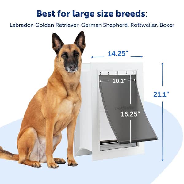 PetSafe 10-3/8 in. x 15-3/8 in. Large Wall Entry White Plastic Pet