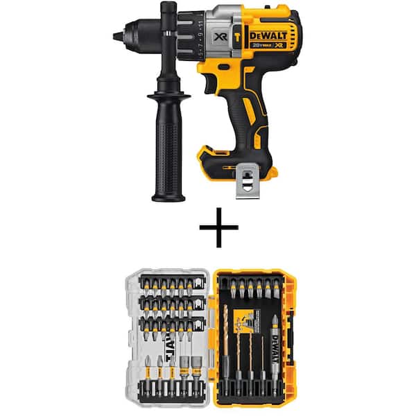 DEWALT 20V MAX XR Cordless Brushless 3-Speed 1/2 in. Hammer Drill (Tool Only) and MAXFIT Screwdriving Set (35 Piece)
