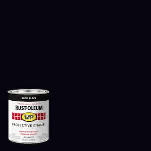1 qt. Low VOC Protective Enamel Satin Black Interior/Exterior Paint (2-Pack)