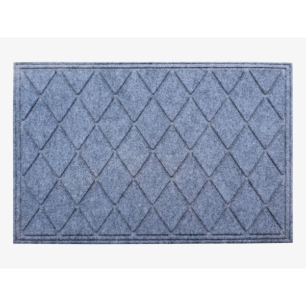 Unbranded A1HC Diamond Medium Grey 24 in. x 36 in. Eco-Poly Scraper Mats with Anti-Slip Fabric Finish and Tire Crumb Backing