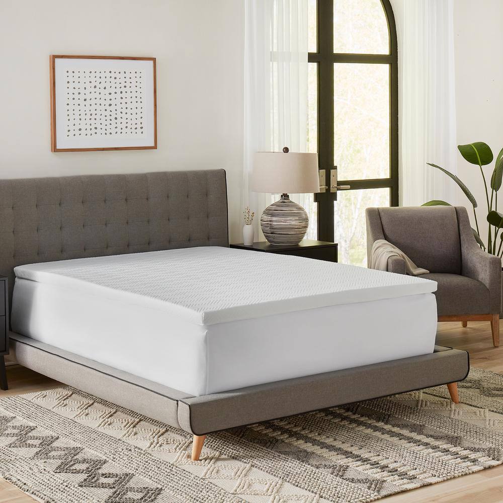 Bodipedic 4-Inch Cooling Gel-Infused Memory Foam Mattress Bed Topper - King