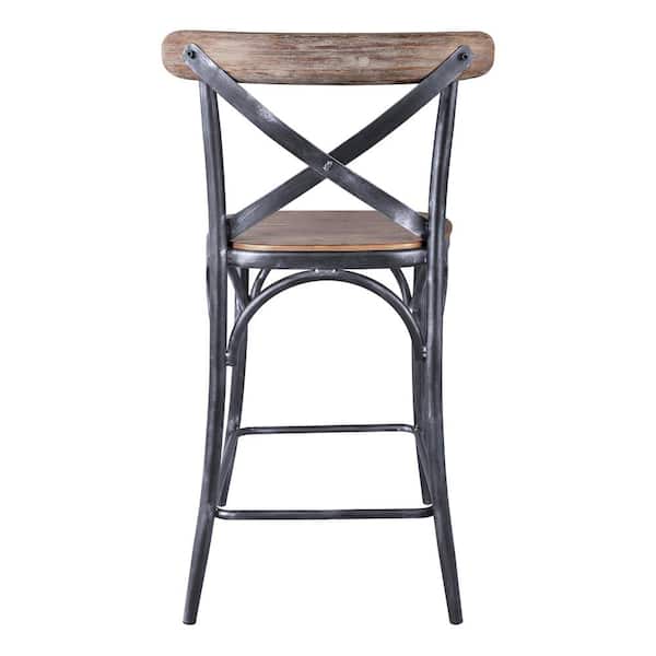 Armen Living Sloan 26 in. Industrial Grey Bar Stool