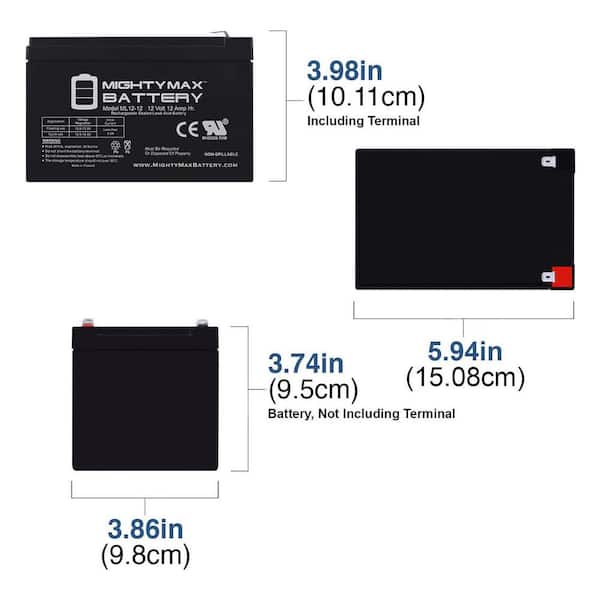 12V 12Ah Replacement Battery Compatible with Peg Perego 12V Ride-On Toys