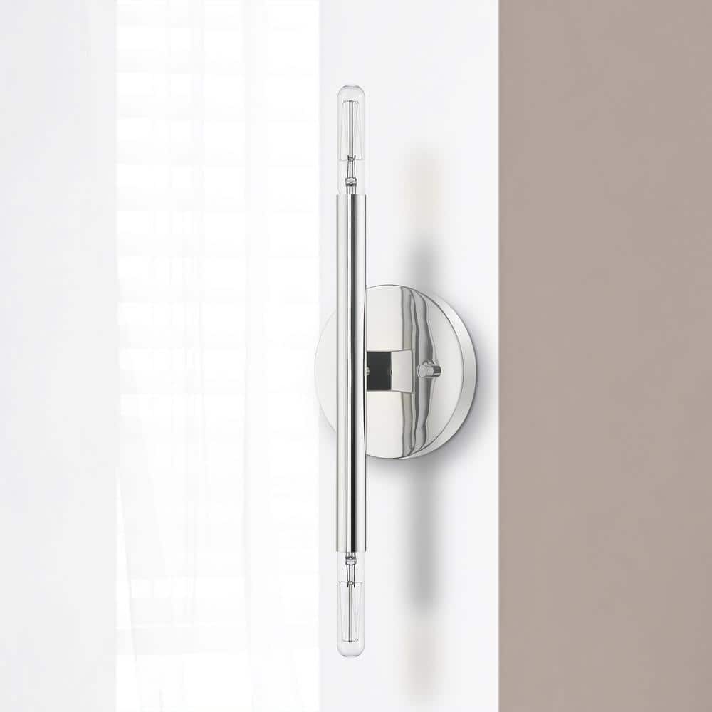 Copenhagen Mid-Century Modern 2-Light Polished Chrome Sconce