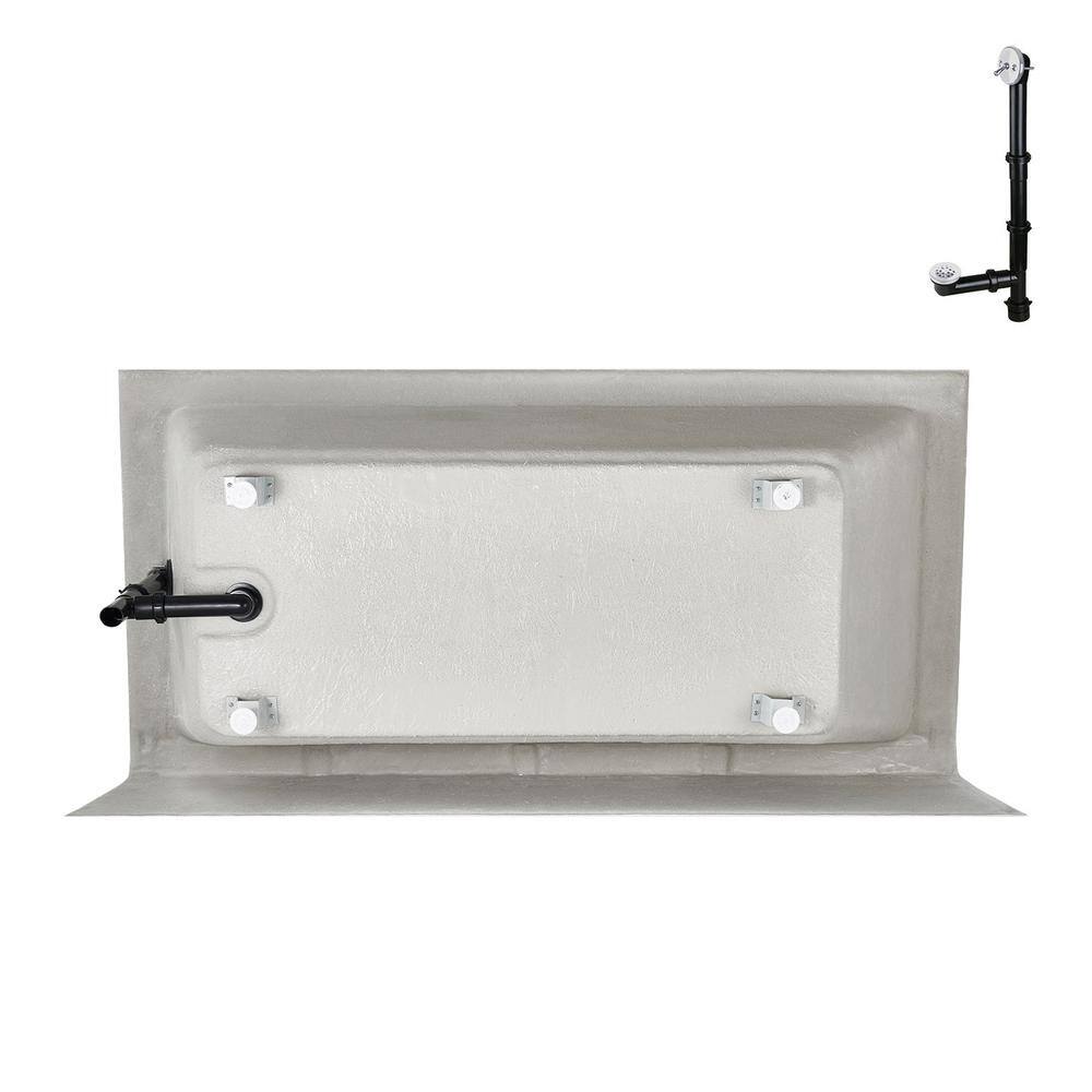 66-Inch Glossy White Acrylic Right-Hand Drain Alcove Bathtub