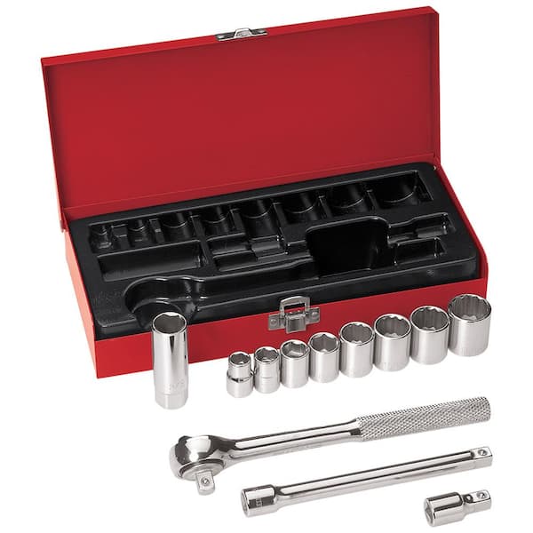 Klein Tools 3/8 in. Drive Socket Wrench Set, (12-Piece)