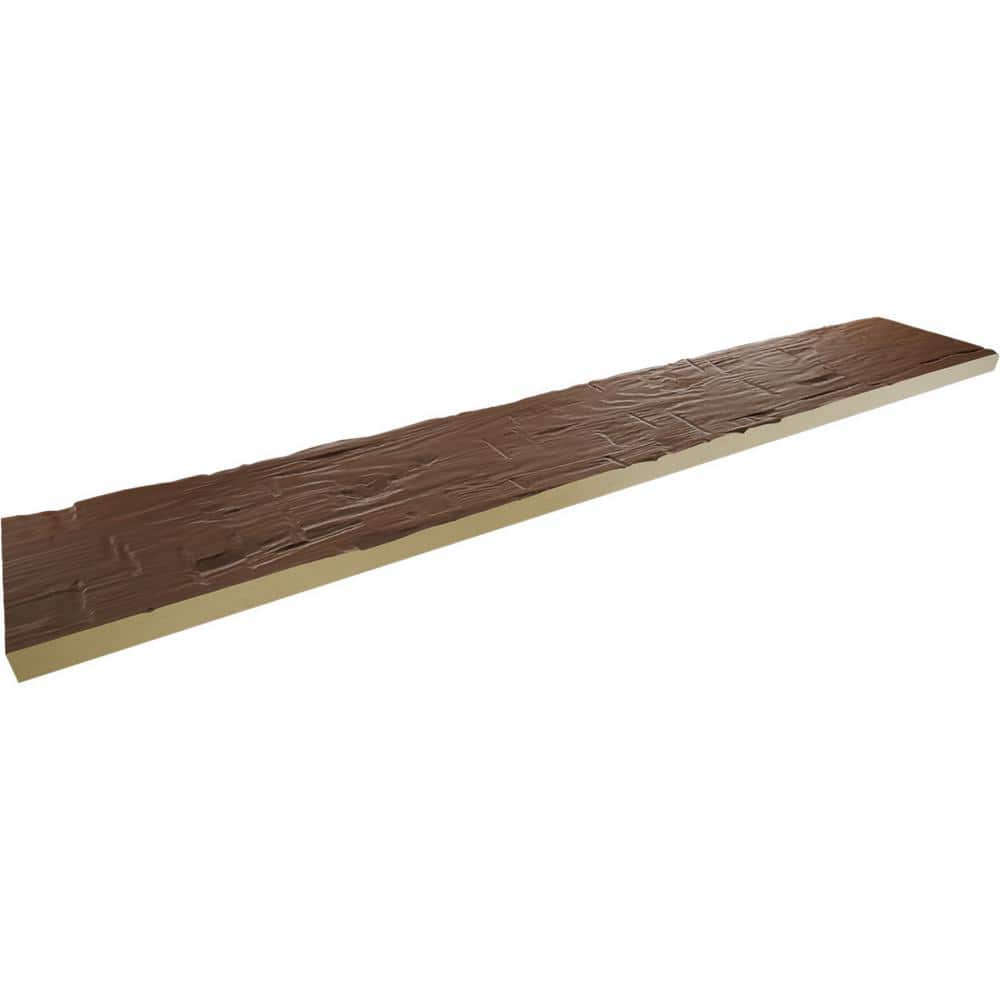 Hand Hewn Redwood Faux Wood Beam Plank, 6" x 96"