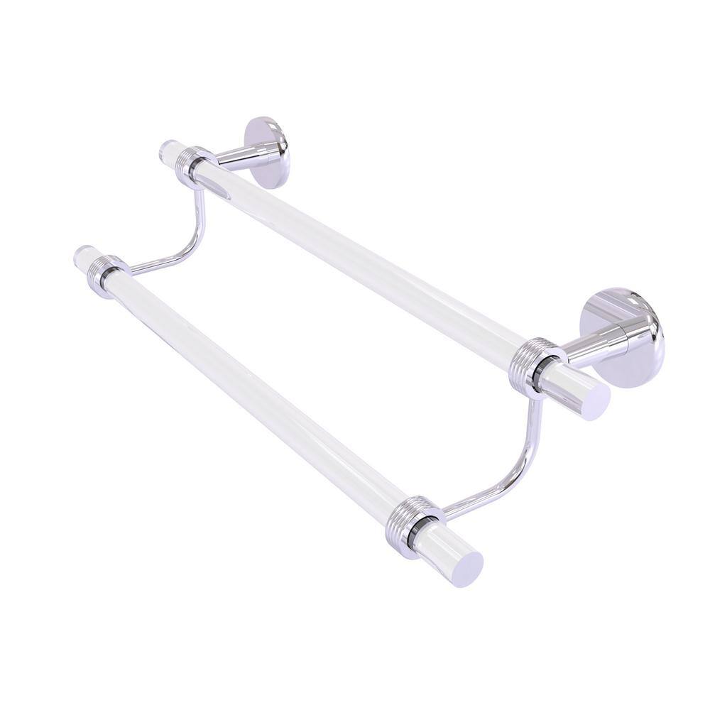 Clearview 30 in. Wall Mounted Double Towel Bar with Groovy Accents in Polished Chrome price history on PriceWatchPro