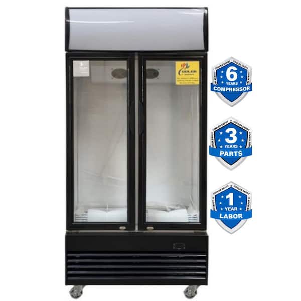 36 in. W 18 cu. ft. NSF Commercial Slim Upright Glass Door Drink Cooler Refrigerator in White