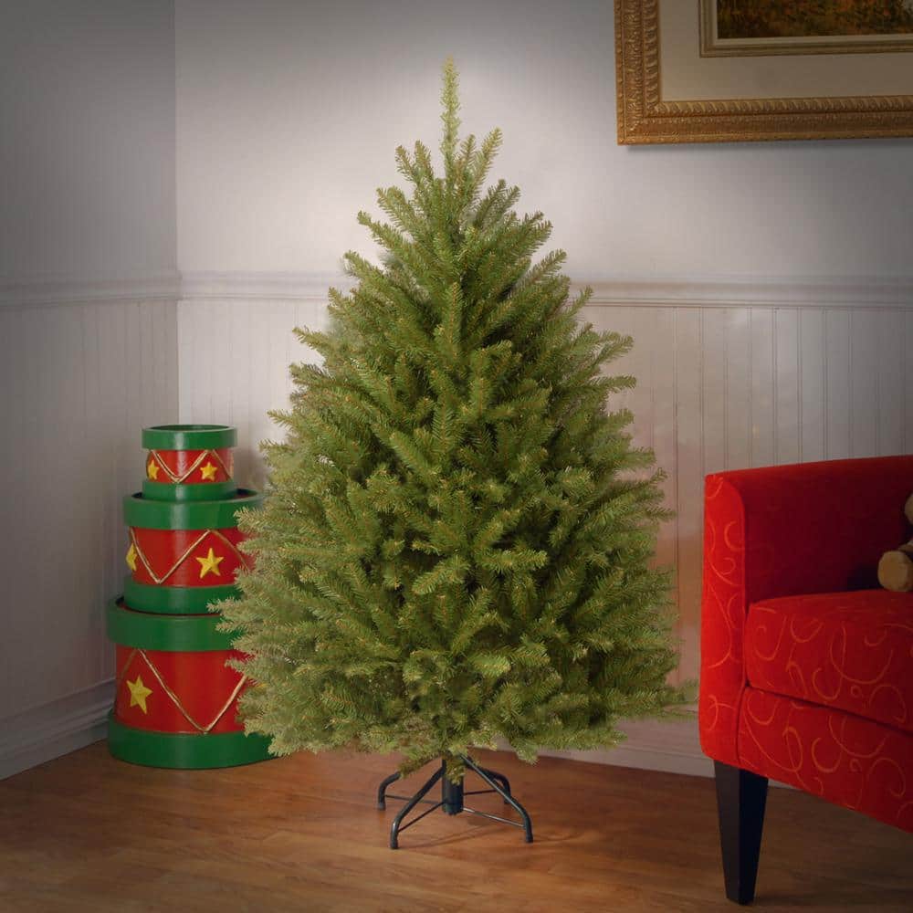 Dunhill Fir 4.5-Foot Green Hinged Artificial Christmas Tree