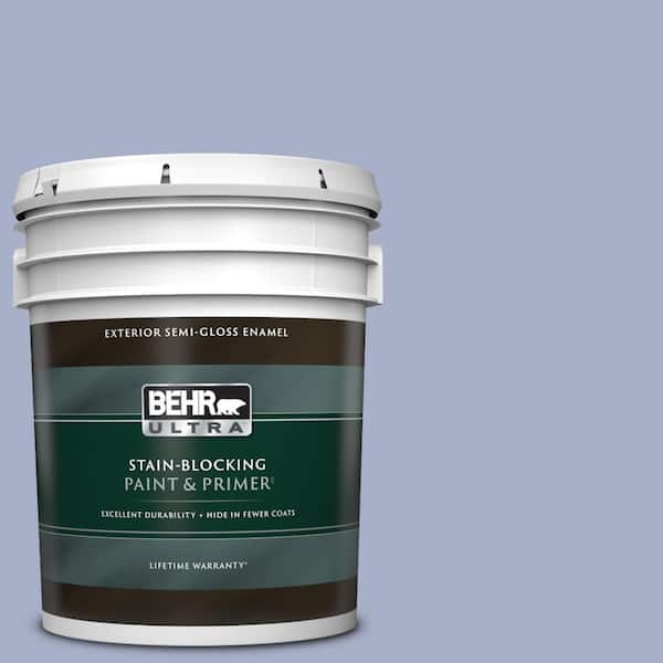 BEHR ULTRA 5 gal. #S540-3 Meadow Phlox Semi-Gloss Enamel Exterior Paint & Primer