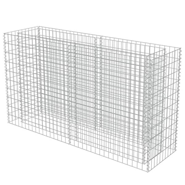 TIRAMISUBEST 70.9 in. x 19.7 in. x 39.4 in. Silver Galvanized Steel Garden Gabion Raised Bed Planter Boxes