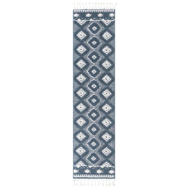 Unique Loom Boho Gigi Blue 2 ft. x 8 ft. Area Rug