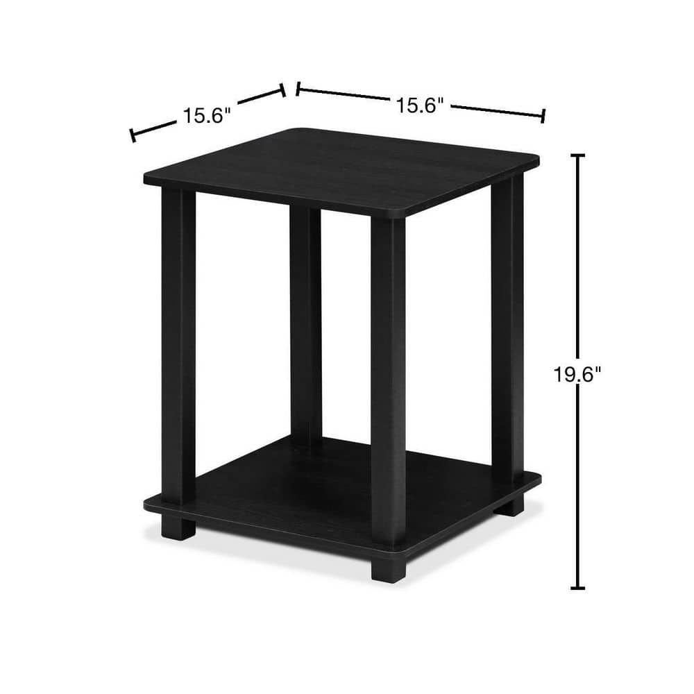 Americano Black Wood Square End Table Set