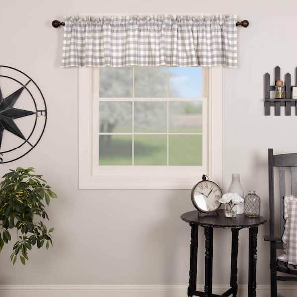 Farmhouse Living Holiday Buffalo Check Window Curtain Tier Set & Valance