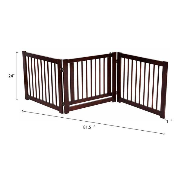 Dog gate that folds into clearance wall