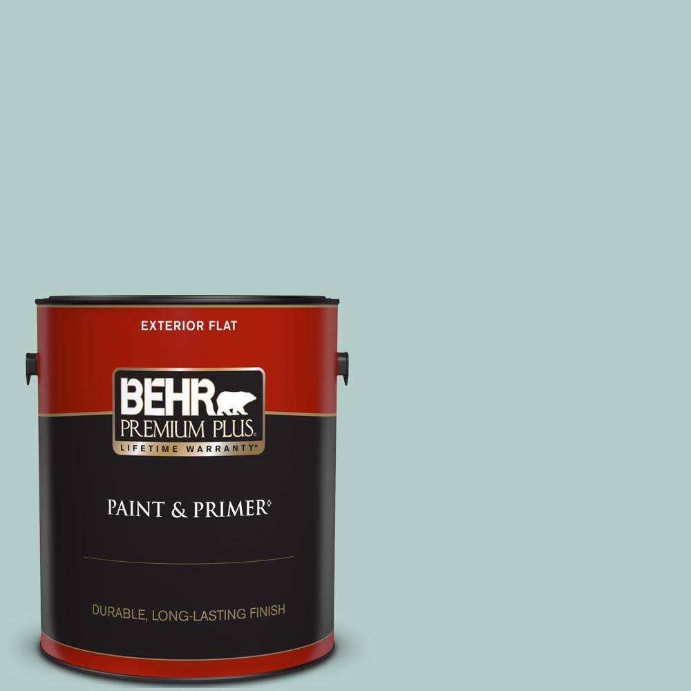 BEHR PREMIUM PLUS 1 gal. #PPU13-15 Clear Pond Flat Exterior Paint ...