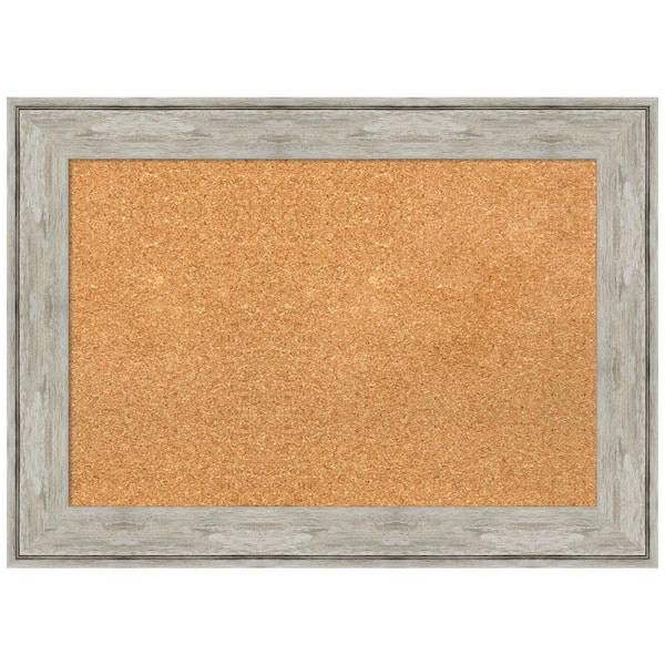 Amanti Art Crackled Metallic 28.88 in. x 20.88 in. Framed Corkboard Memo Board