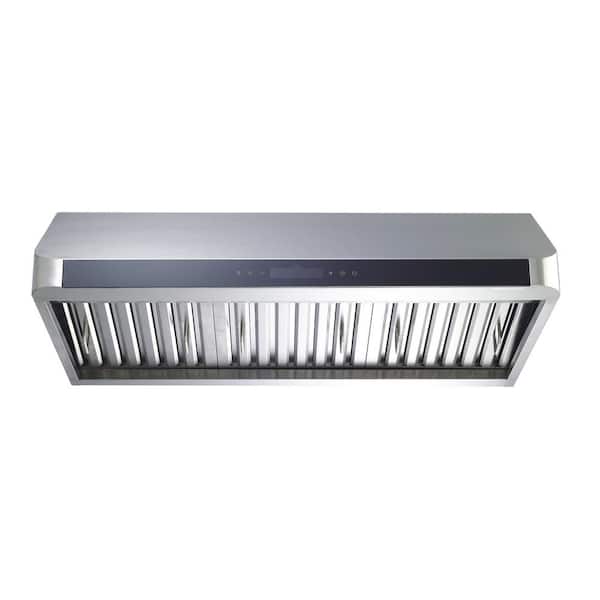 Winflo 36 in. Convertible 600 CFM Under Cabinet Range Hood in Stainless Steel with Baffle Filters and Touch Control