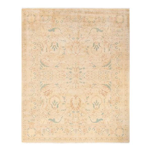 Solo Rugs Eclectic One-of-a-Kind Contemporary Ivory 8 ft. 2 in. x 10 ft. 1 in. Tribal Area Rug