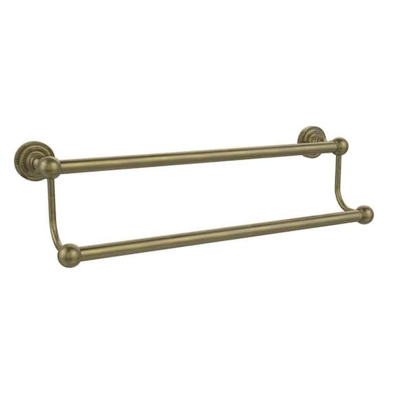 Allied Brass Dottingham Collection 36 in. Double Towel Bar in Antique Brass