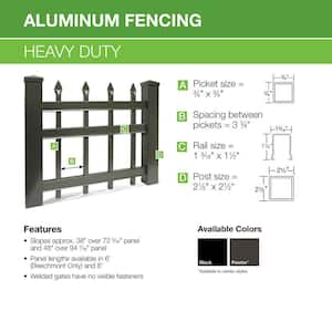 Brilliance Heavy-Duty 4-1/2 ft. H x 8 ft. W Black Aluminum Pre-Assembled Fence Panel
