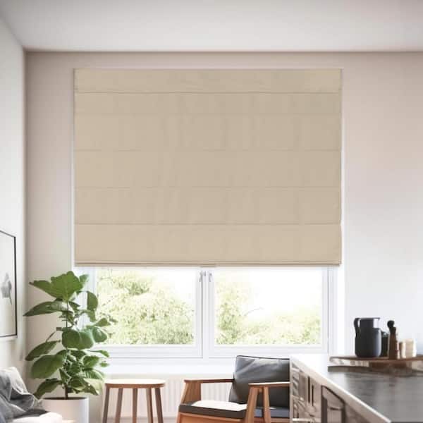 Chicology Khaki Cordless Room Darkening Privacy Polyester Roman Shade 39 in. W x 64 in. L