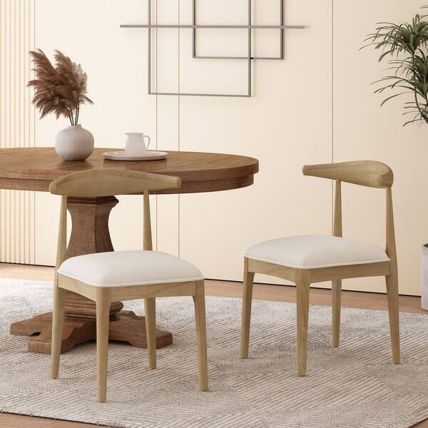 Noble House Cotterell Light Ash and Beige Fabric Dining Chair (Set