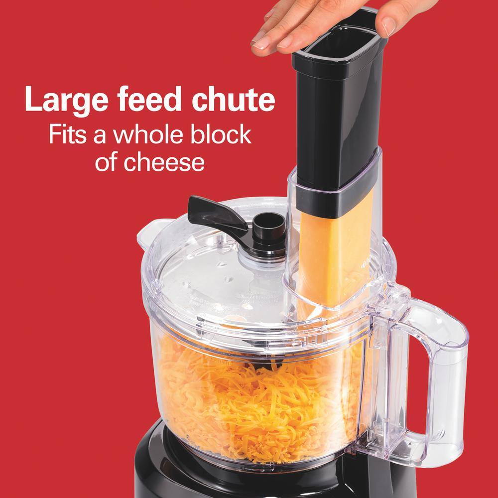 Hamilton Beach 8-Cup Black Food Processor with Bowl Scraper