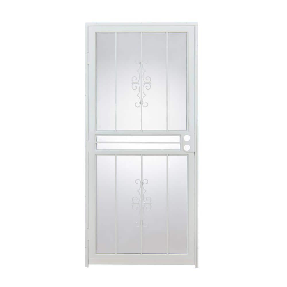 Grisham 32 in. x 80 in. 501 Series Genesis Steel White Prehung Security  Door 50112 - The Home Depot