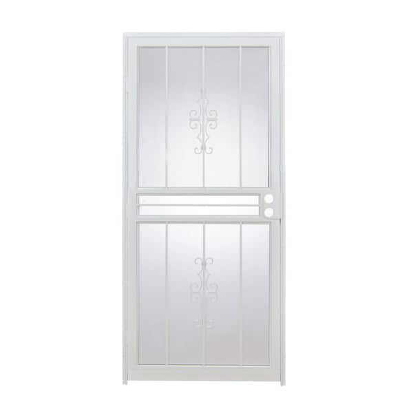 Grisham 36 in. x 80 in. 501 Series Genesis Steel White Prehung Security Door