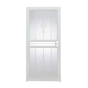 28 in. x 80 in. Universal/Reversible 501 Series Genesis Steel Powder Coated White Prehung Security Door