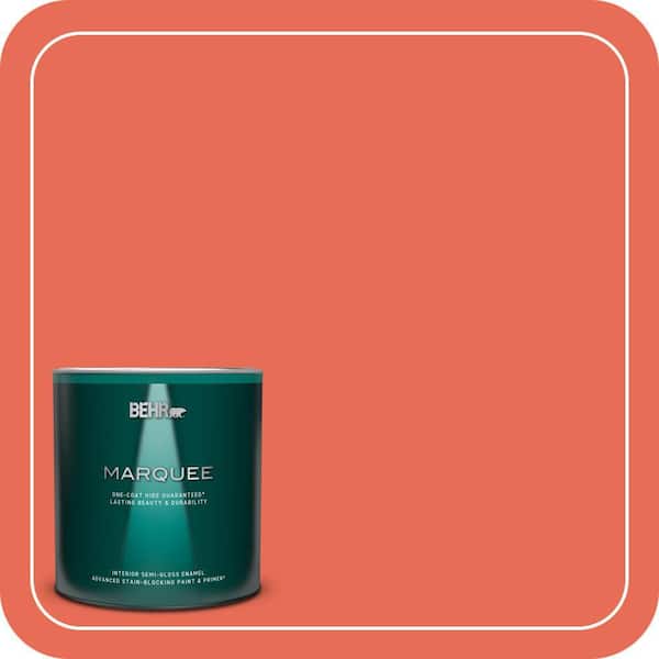 BEHR MARQUEE 1 qt. #190B-6 Wet Coral Semi-Gloss Enamel Interior Paint & Primer