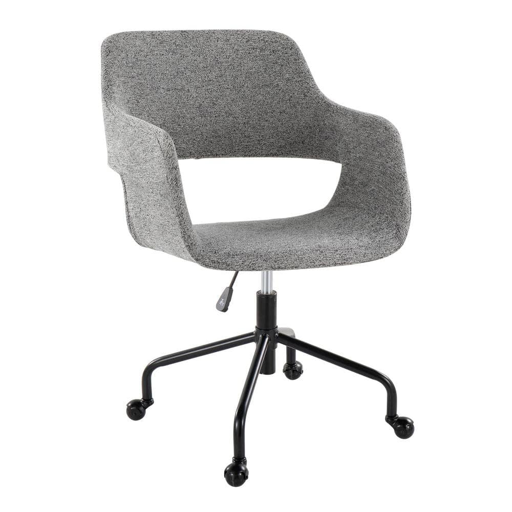 Lumisource Margarite Fabric Adjustable Height Office Chair in Grey Fabric &  Black Metal with Arms OFC-MARG-CASTAR1 BKGY1 - The Home Depot