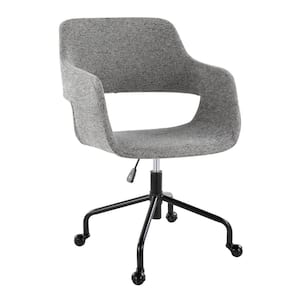 Margarite Fabric Adjustable Height Office Chair in Grey Fabric & Black Metal with Arms