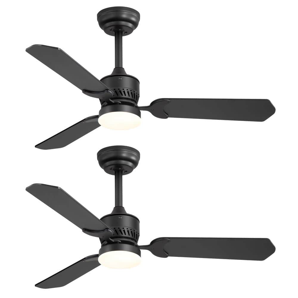 42 in. Matte Black Indoor Integrated LED Modern Ceiling Fan with Lights and Remote Control Included(2 Pack) price history on PriceWatchPro