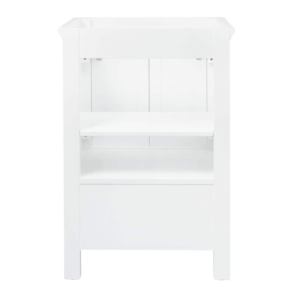 Brantley 24 Inch White Painted Bathroom Vanity with Chrome Hardware