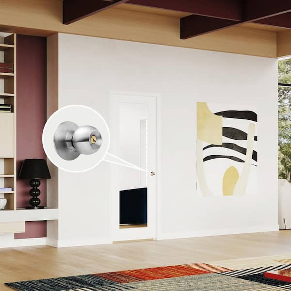 TENONER 24 in. x 80 in. Full-Lite Mirrored Glass Closet Door Panels Solid Core MDF White Finished With Silver Sphere Doorknob.
