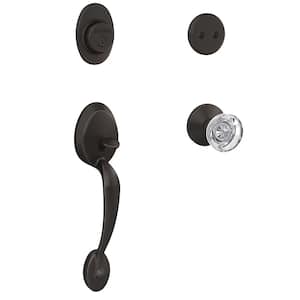 Schlage      Addison Matte Black Dummy Door Handleset with Alexandria Glass Door Knob and Alden Trim