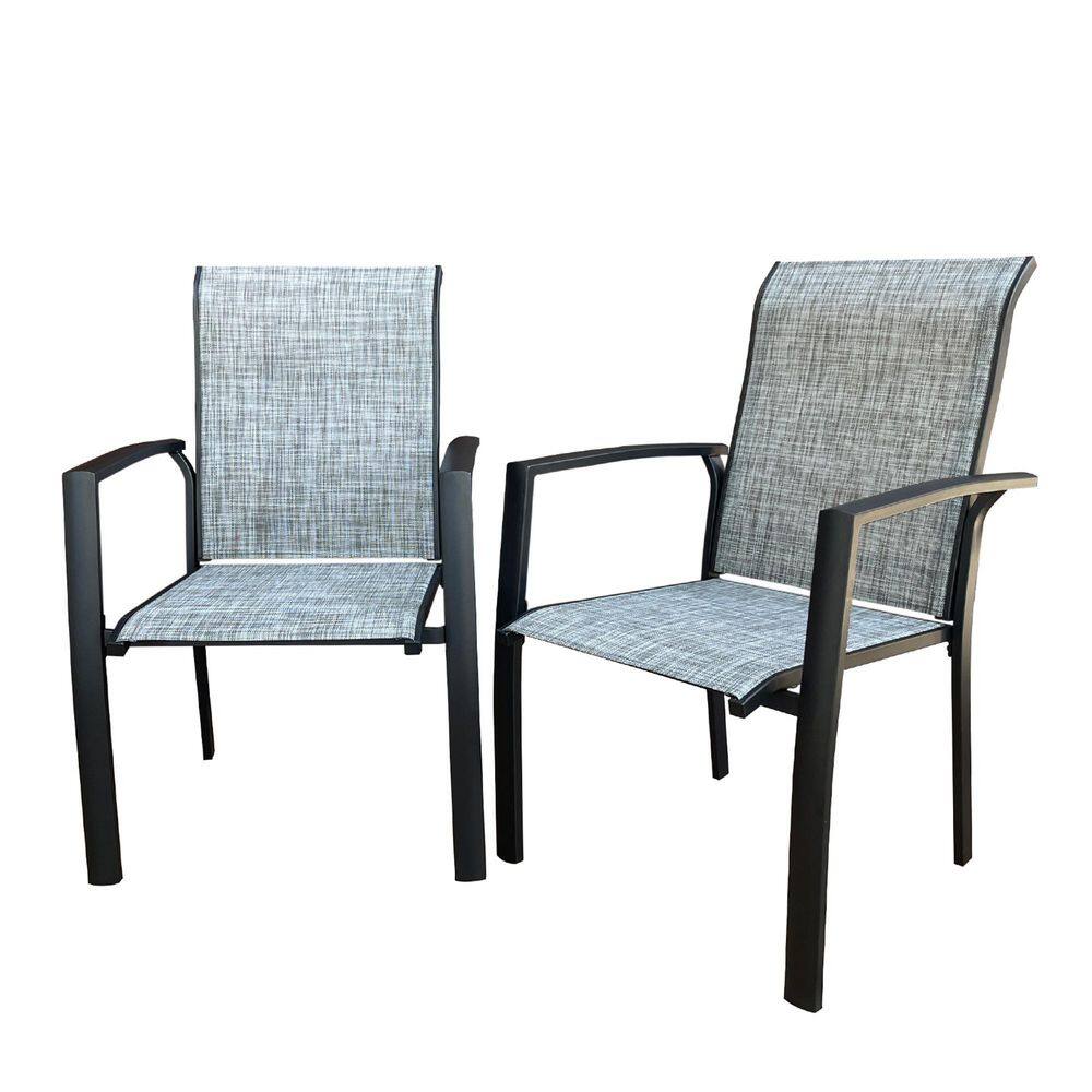Black Color Frame Outdoor Dining Chair Set of 2 for Backyard, Poolside, Garden price history on PriceWatchPro