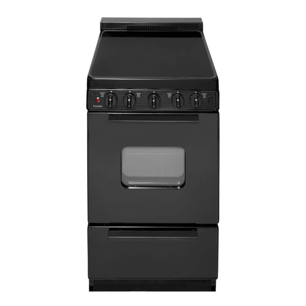 20 in. 2.42 cu. ft. Freestanding Smooth Top Electric Range in Black